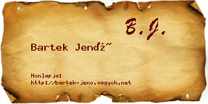 Bartek Jenő névjegykártya