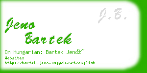 jeno bartek business card